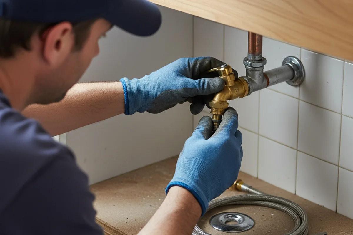 Shutoff valve and fitting work during Emergency Plumbing in Fork